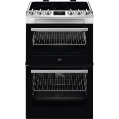 AEG CCX1530ACM Stainless Steel 55cm SurroundCook Ceramic Cooker with Double Oven