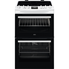 AEG CCX1530ACW White 55cm SurroundCook Ceramic Cooker with Double Oven