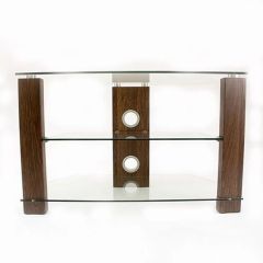TTAP VW/800 Vision TV Stand in Walnut with 3 Clear Glass Shelves 800mm