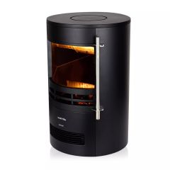 Warmlite WL46022 Black 2Kw Elmswell Round Contemporary Flame Effect Stove